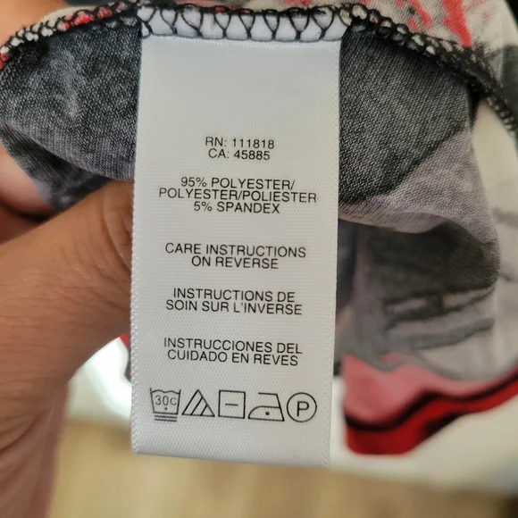 Michael Kors Abstract Red and Black Midi Dress - Picture 5 of 7